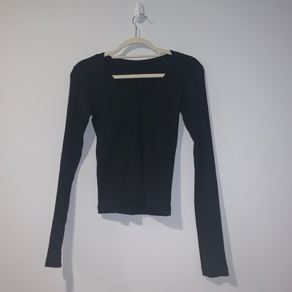 V-Neck, Fitted, Black, Long sleeve - Picture 1 of 3